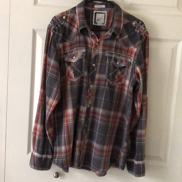 BKE Mens Slim Fit Button Down L/S Shirt X-Large - Picture 4 of 13